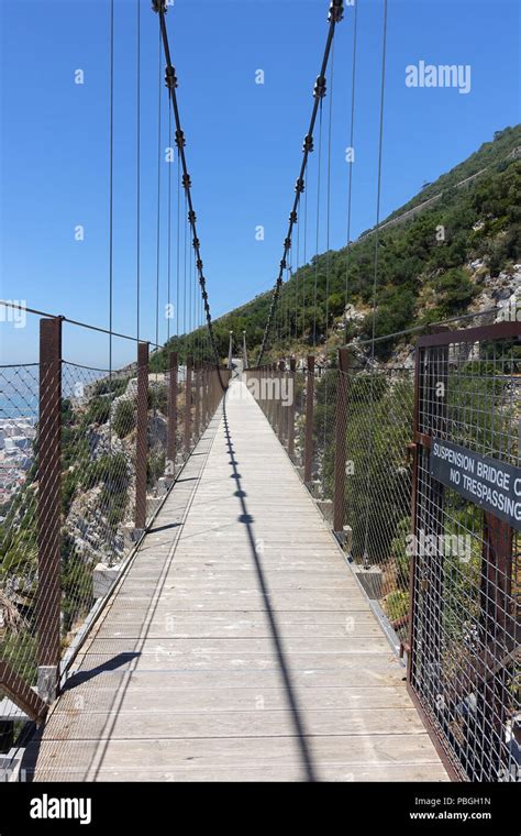 Gibraltar Suspension Bridge Stock Photo Alamy