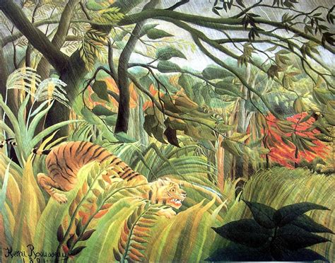 Henri Rousseau tiger in a tropical storm painting | framed paintings ...