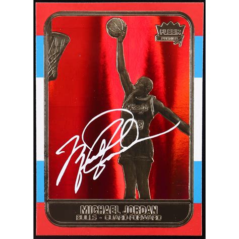 Michael Jordan 1997 Fleer Premier Signature Series Red Holo Refractor