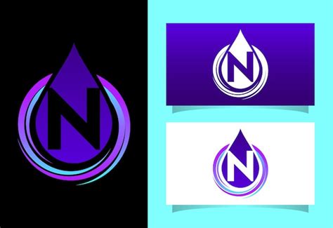 Premium Vector Initial N Monogram Alphabet With Water Drop In A