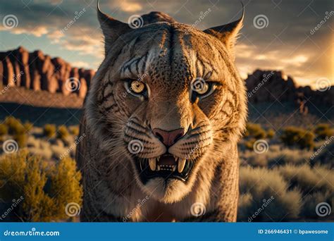 Sabre-toothed Cat, Extinct Animal, Generative AI Stock Illustration ...