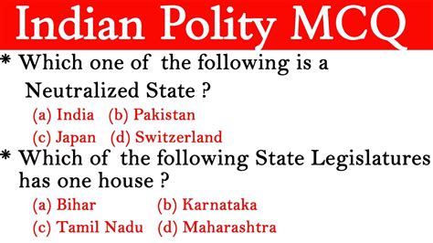 Important Polity MCQs Questions And Answers L Polity Quiz L Polity MCQs