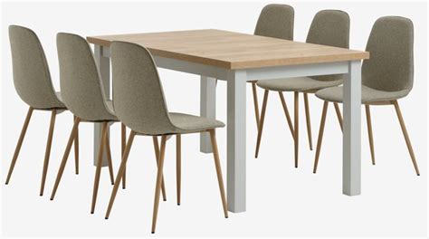 Markskel L Table L Grey Bistrup Chairs Sand Jysk