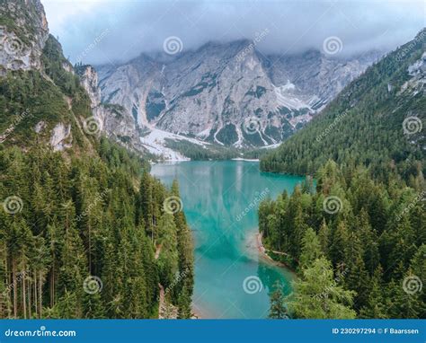 Magnifique Paysage De Braies Lac Lago Di Braies Endroit Romantique Avec