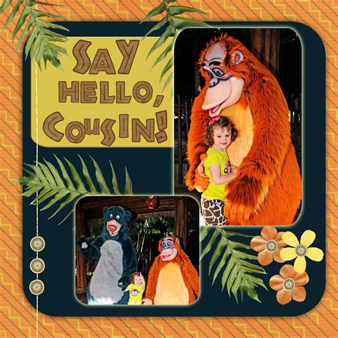 King Louie and Baloo digital scrapbook layout | Disney scrapbook pages, Disney scrapbooking ...