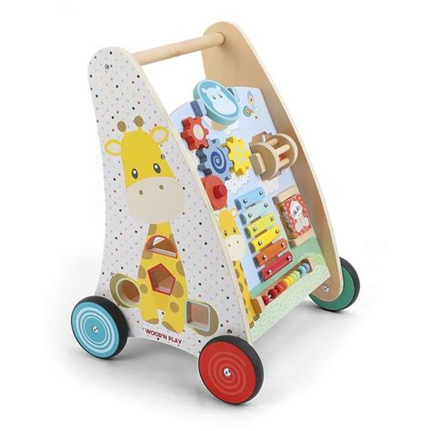 Chariot De Marche En Bois Multi Activit S Wood N Play King Jouet