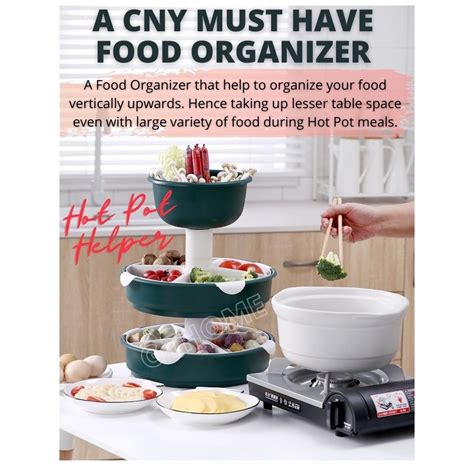CNY Steamboat Hot Pot Food Organizer Space Saving Food Organizer Help Store Your Steamboat