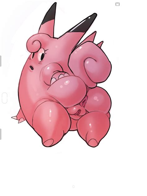 Rule 34 3 4 Anus Ass Clefable Female Feral Genitals Looking Back Nintendo Nude Pink Body Pink