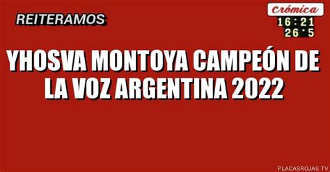 Yhosva Montoya campeón de la Voz Argentina 2022 Placas Rojas TV