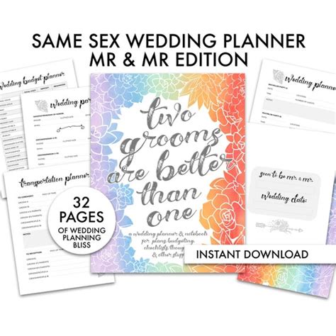 Same Sex Wedding Planner Printable Lgbt Wedding Planner Etsy