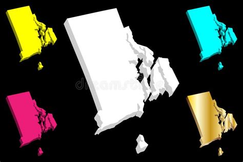 3d Map Of Rhode Island Stock Vector Illustration Of Design 124352089