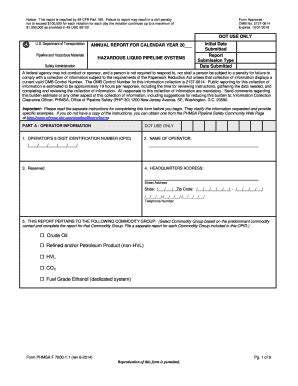 Fillable Online Phmsa Dot Dot Use Only U S Department Of