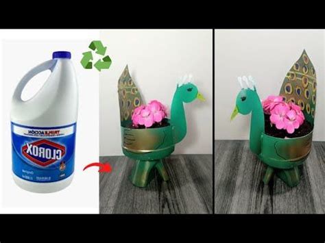 Two Pictures Show How To Make A Flower Pot In The Shape Of A Bird With