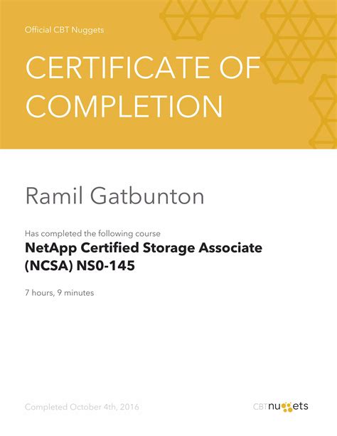 Ncsa Nso 145 Certificate Of Completion Pdf