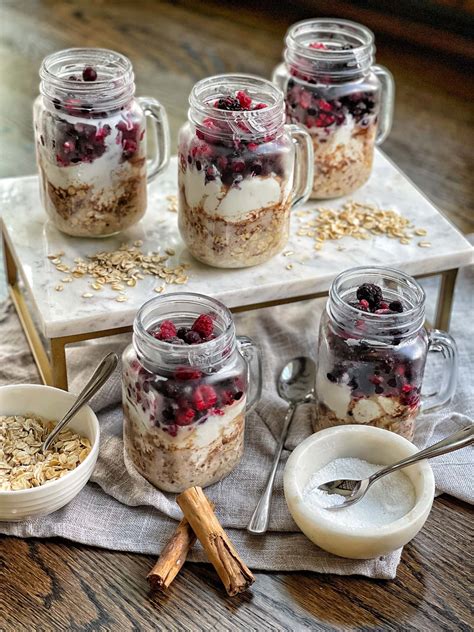 Mixed Berry Overnight Oat and Yogurt Parfaits - Sweet Savory and Steph