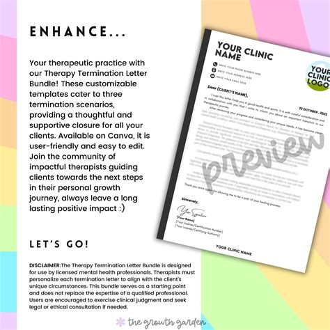 Therapy Termination Letter Bundle For Mental Health Professionals Tailored For 03 Types Of