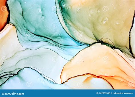 Abstract Alcohol Ink Painting Macro Photo Stock Image Image Of