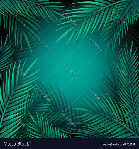 Blue Jungle Leaves Background Royalty Free Vector Image