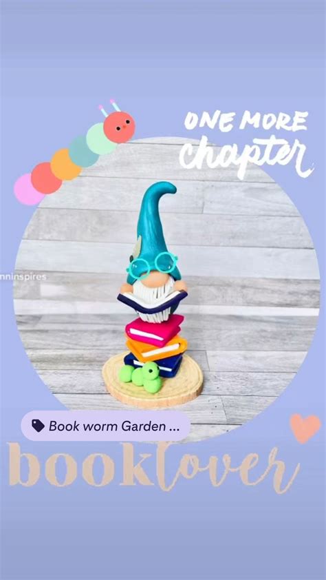 Bookworm Garden Gnome On Stack Of Books Gifts For Book Lovers