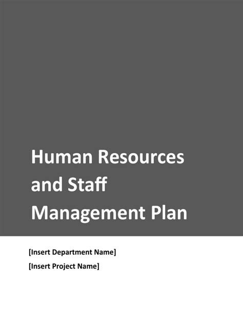 Hr And Staff Management Plan Template With Instructions Pdf Project