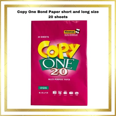 Copy One Bond Paper Multi Purpose Paper Short And Long Sheets Per