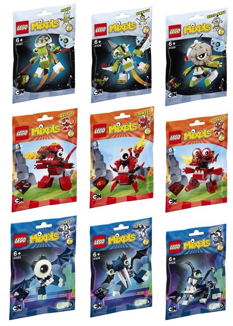 Lego Series Season 4 Mixels Complete Set Rokit Boogly Globert Vampos ...