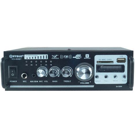 Amplificatore Audio Stereo Canali Bluetooth Usb Sd Mp Karaoke Wg Bt