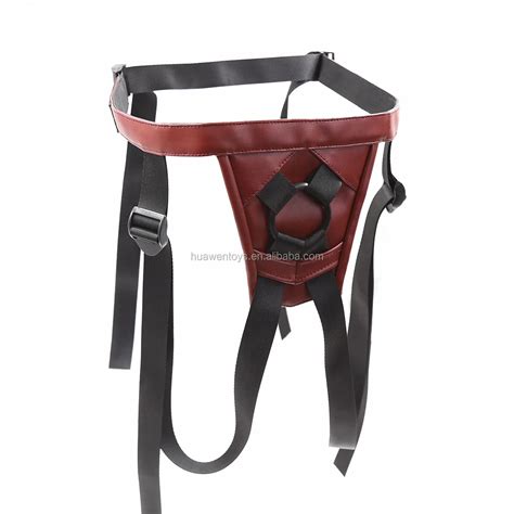 Red Leather Adjustable Chastity With Belt Can Strap On Dildo