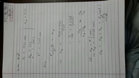 B The Vapour Pressure Of An Aqueous Solution Of Cane Sugar Mol Mass