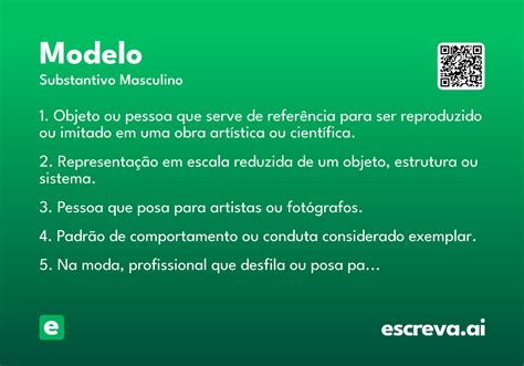 O Que Significa Modelo - Modelo - Significado e Sinônimo - escreva.ai