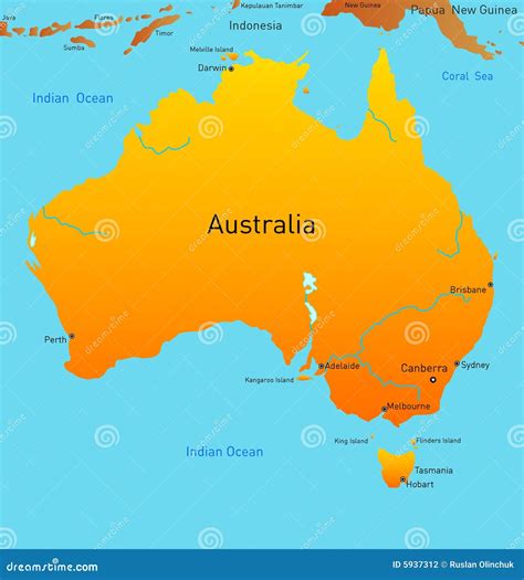 Austrália Fica Em Qual Continente - Mapa Do Continente Australiano Ilustração Stock - Ilustração de ...
