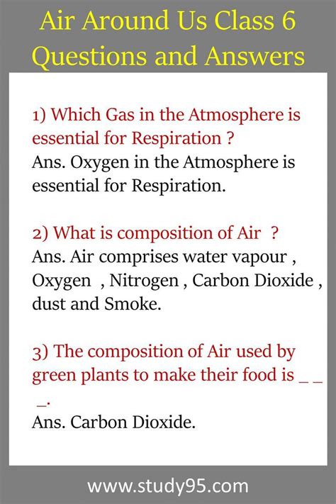 Air Around Us Class Questions And Answers