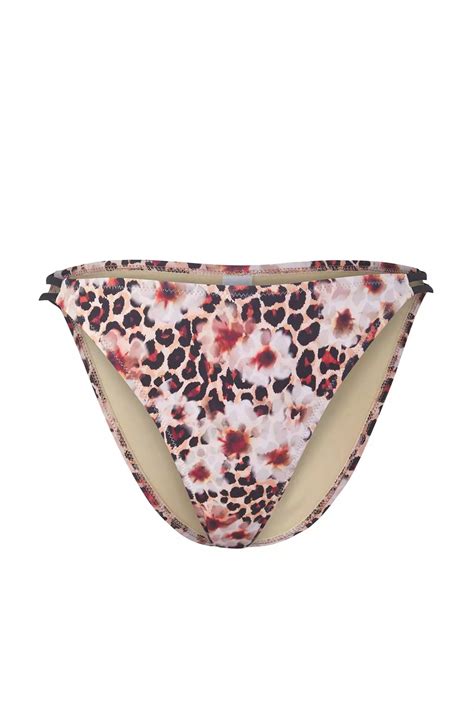 Buy Trendyol Flower And Leopard Mix Patterned Normal Waist Regular Bikini Bottom Tbess Ba