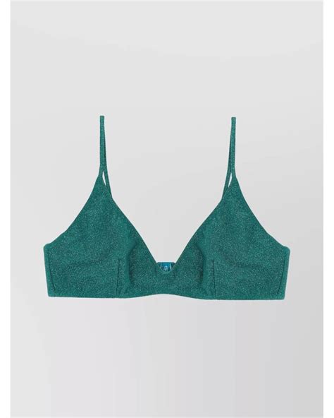 Mc2 Saint Barth Paloma Triangle Bikini Top In Green Lyst