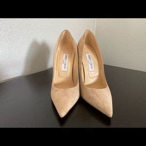 Jimmy Choo Shoes Jimmy Choo Anouk Nude Suede Pumps Size Poshmark