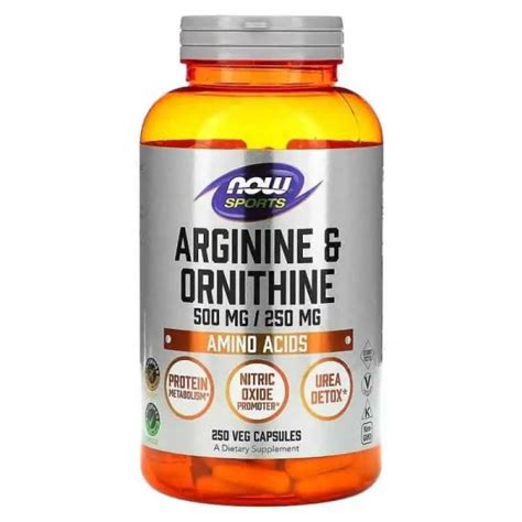 Now Sports Arginine Ornithine Mg Mg Vegetarian Capsules