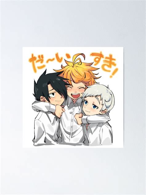 Póster The Promised Neverland Cute Ray Emma Y Norman De Shindouart