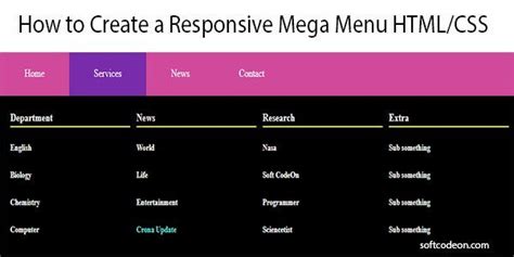 How To Build A Responsive Mega Menu Mega Menu Simple Menu Learn Html