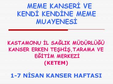 PPT MEME KANSERI VE KENDI KENDINE MEME MUAYENESI PowerPoint