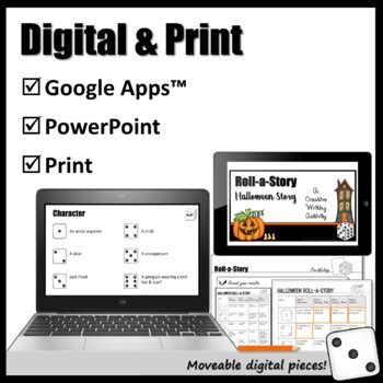 Roll A Story Halloween Story Creative Writing Activity Digital Print