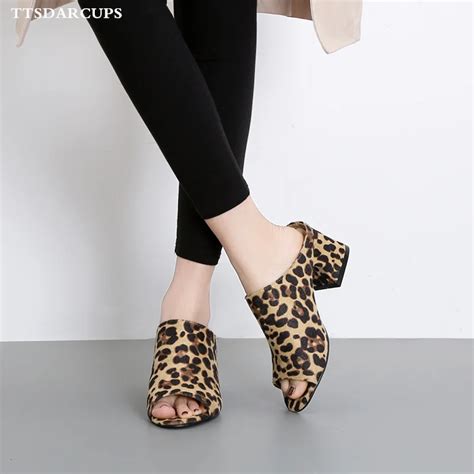 TTSDARCUPS European American Summer New Fashion Thick Heels Fishmouth