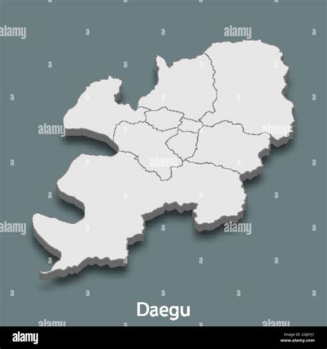 D Isometric Map Of Daegu Is A City Of Korea Vector Illustration Stock