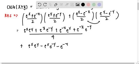 SOLVED Prove The Identity Cosh X Y Coshx Coshy Sinhx Sinhy