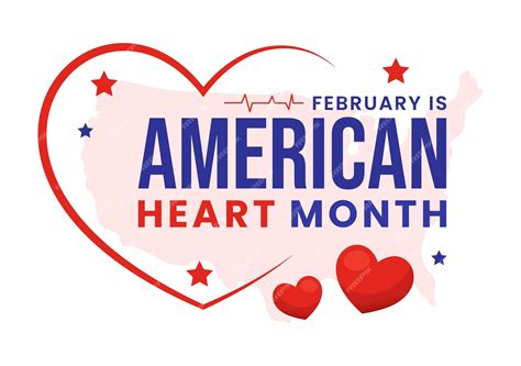 Premium Vector February Is American Heart Month Vector Illustration