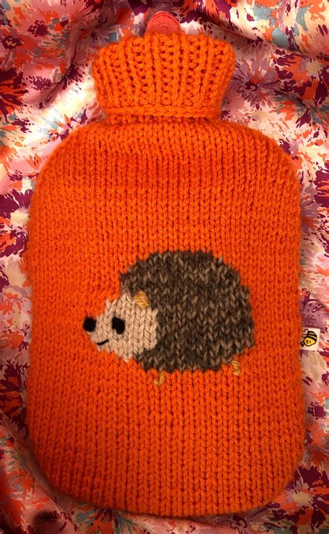 Hedgehog Hot Water Bottle Cover Knitting Pattern Etsy