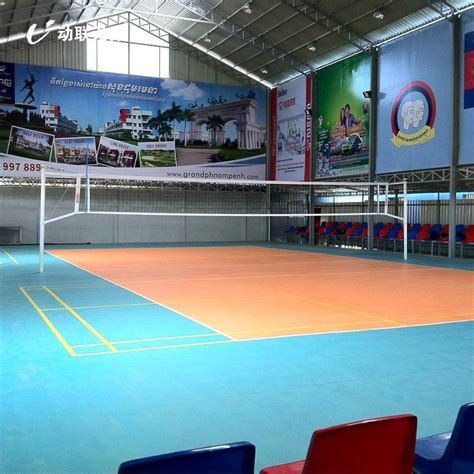 4.5mm Thickness 1.8mx20m Resilient Vinyl Sports Sheet for Volleyball ...