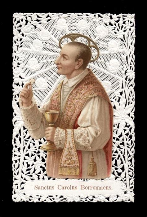 Holy Card Of St Charles Borromeo In Rose Vestments Antique Holy Card