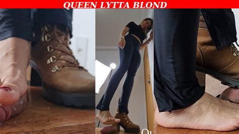 Queen Lytta Blond Cbt Ep 7 Sexy Shoejob Footjob And Step On His