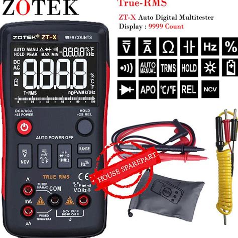 Zotek Zt X Digital Multimeter Auto True Range Rms Ac Dc Volt Ohm