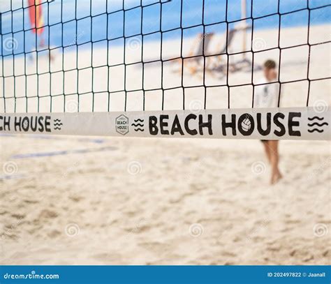 Beach Volleyball Net In An Indoor Beach Sports Hall Stock Photo Image